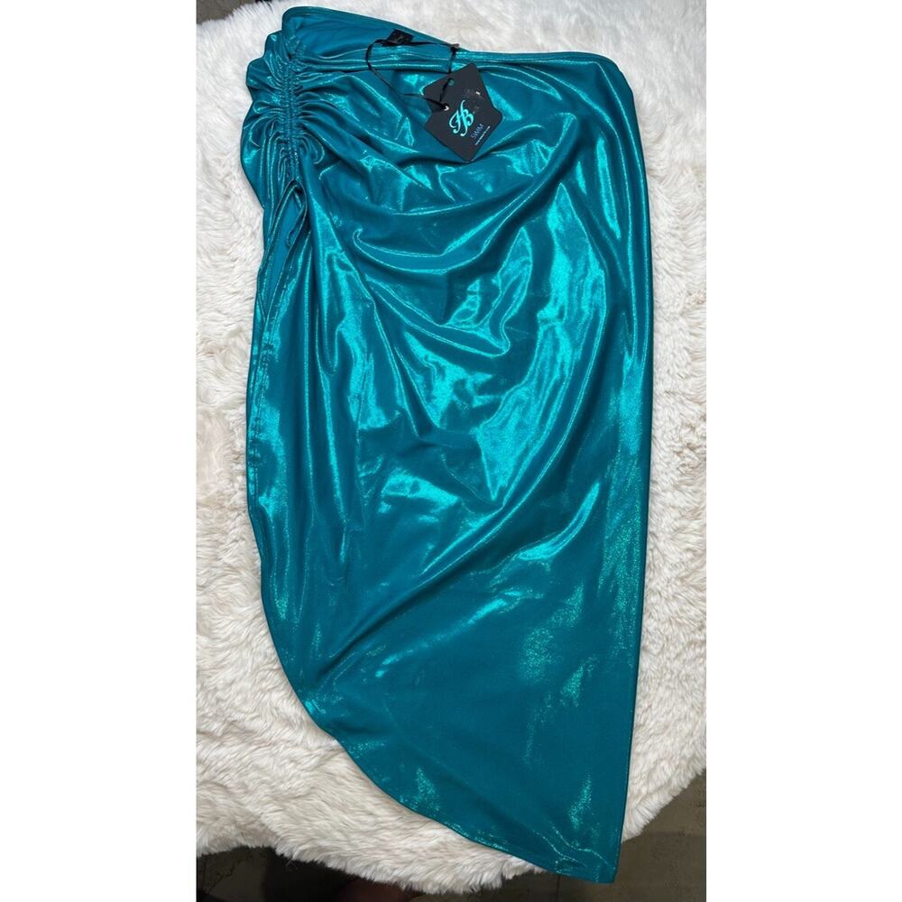 Honey Birdette ZIVA🩵 Blue Metallic Swim Cover Up Skirt Small - Picture 2 of 4